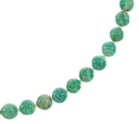 Amazonite Navajo Silver Bead Necklace AX99952